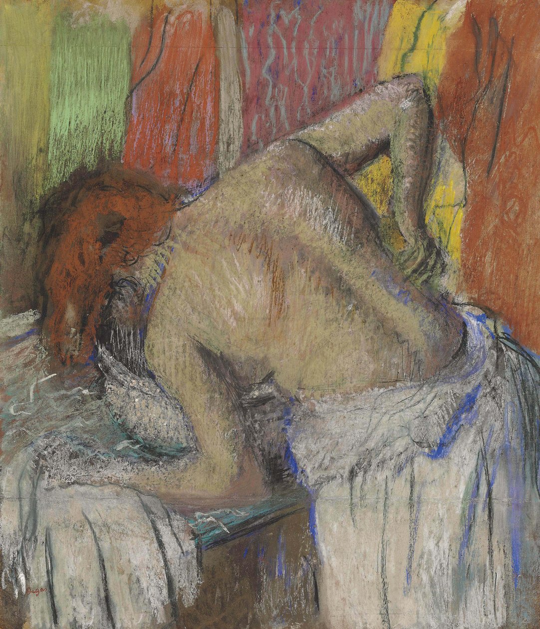 Frau, die sich den Rücken abtupft, ca. 1895 von Edgar Degas