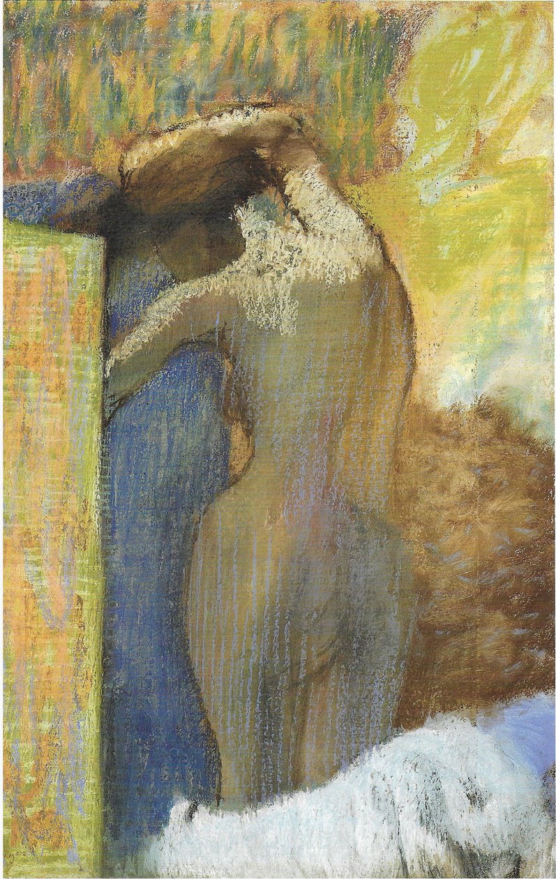 Frau, die sich die Haare trocknet von Edgar Degas