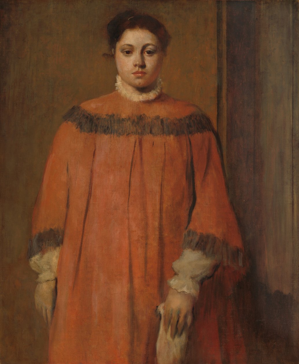 Mädchen in Rot, ca. 1866 von Edgar Degas