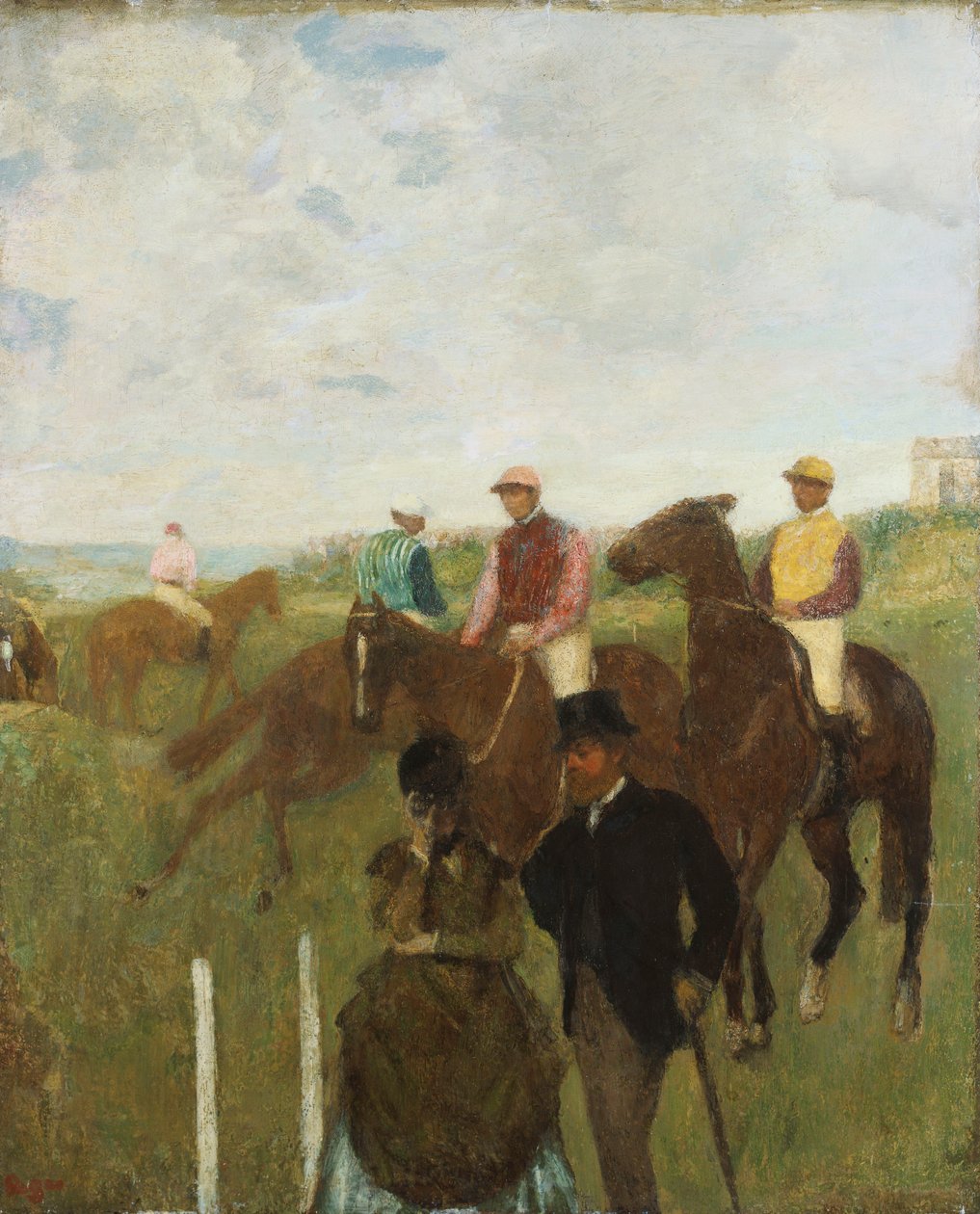 Jockeys auf der Rennbahn von Edgar Degas