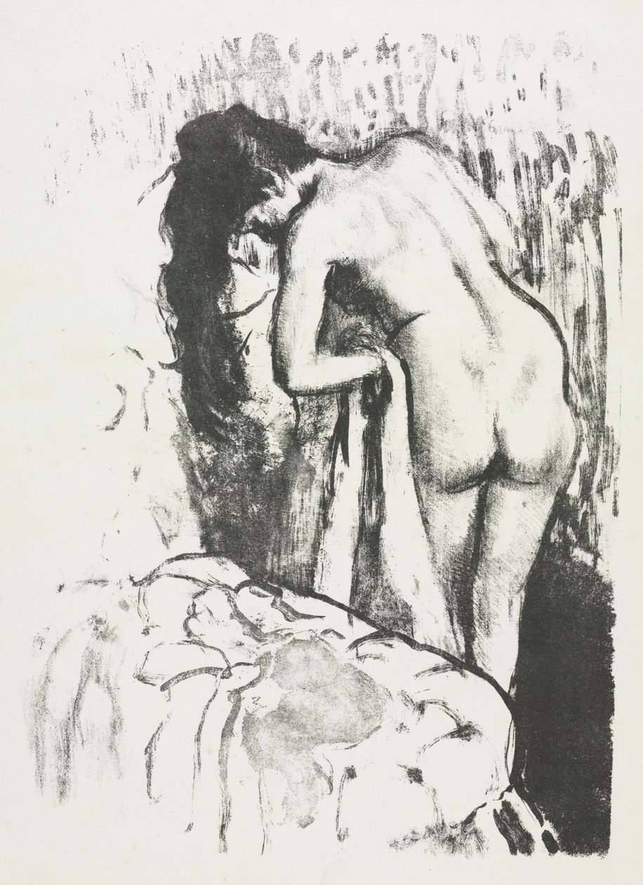 Nackte Frau steht und trocknet sich, 1891-1892 von Edgar Degas