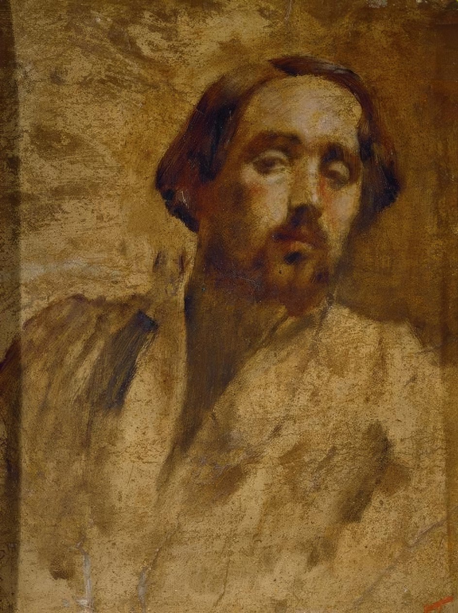 Selbstporträt des Künstlers in Atelierbluse von Edgar Degas