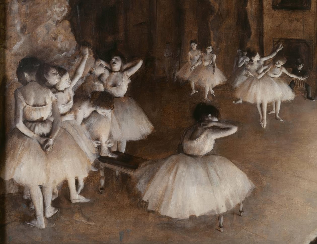Ballettprobe auf der Bühne von Edgar Degas