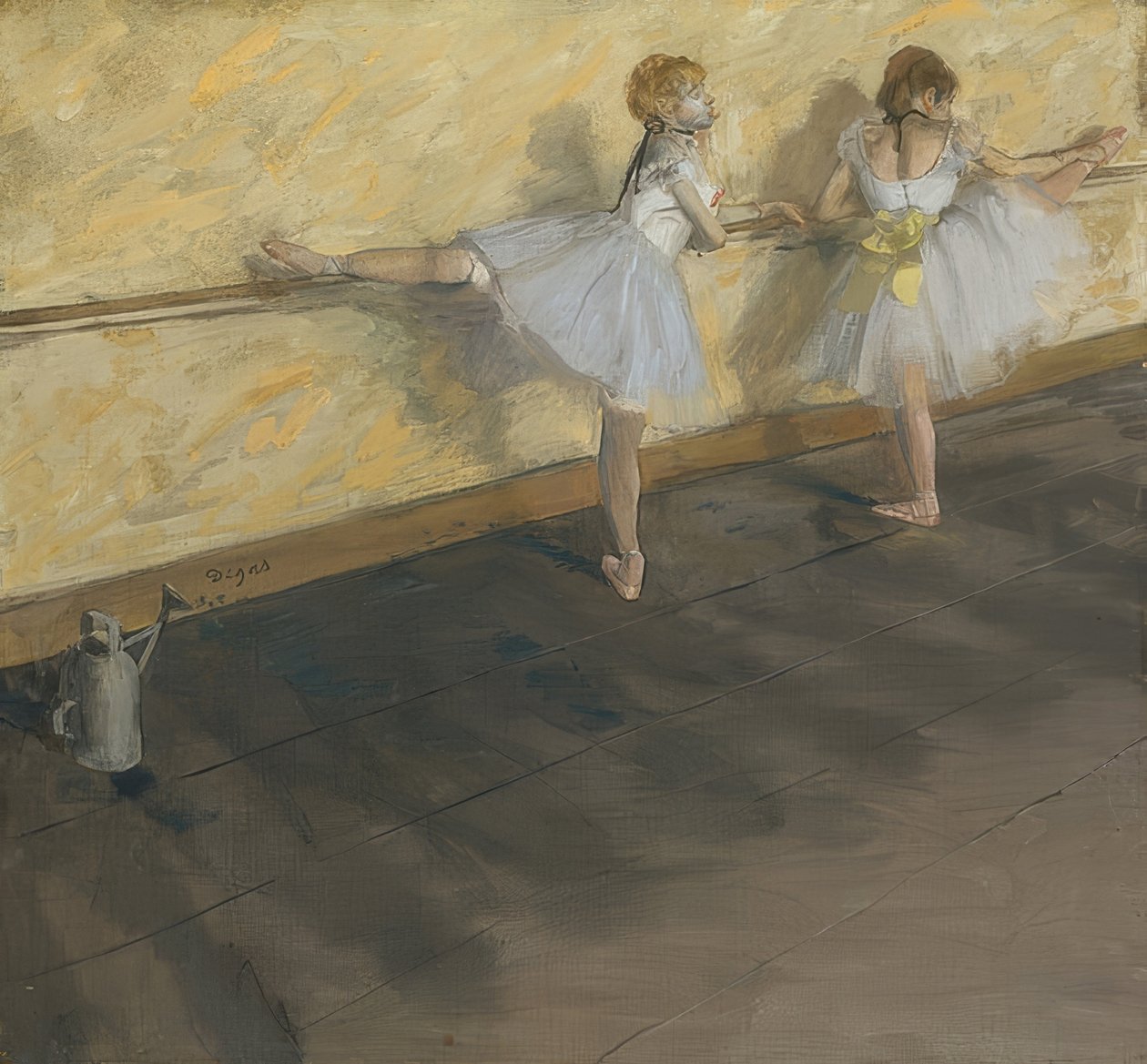 Tänzerinnen beim Üben an der Stange von Edgar Degas
