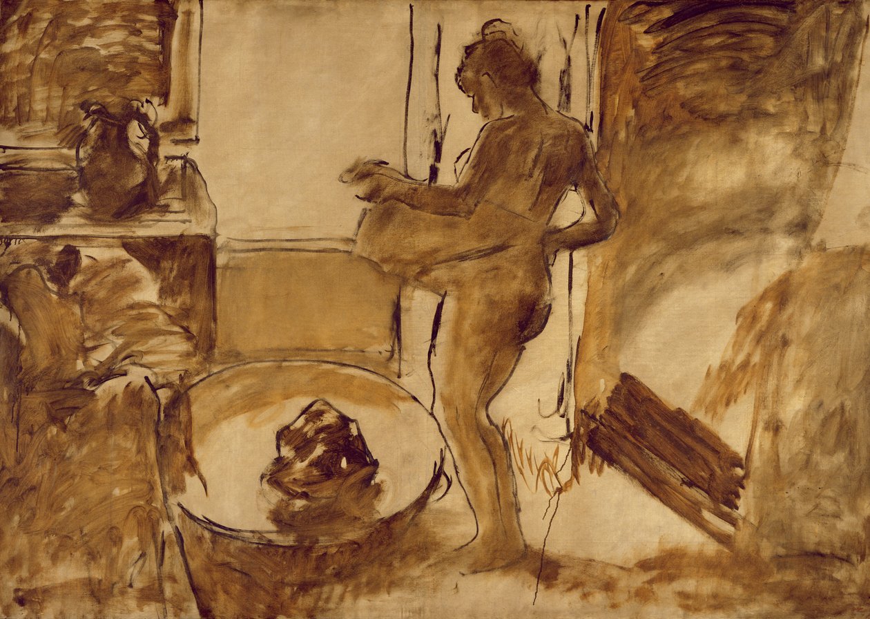 Frau trocknet sich ab von Edgar Degas