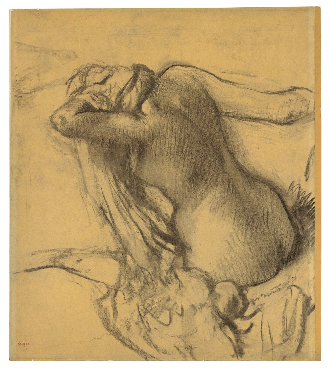 Frau trocknet ihr Haar, ca. 1890-95 von Edgar Degas