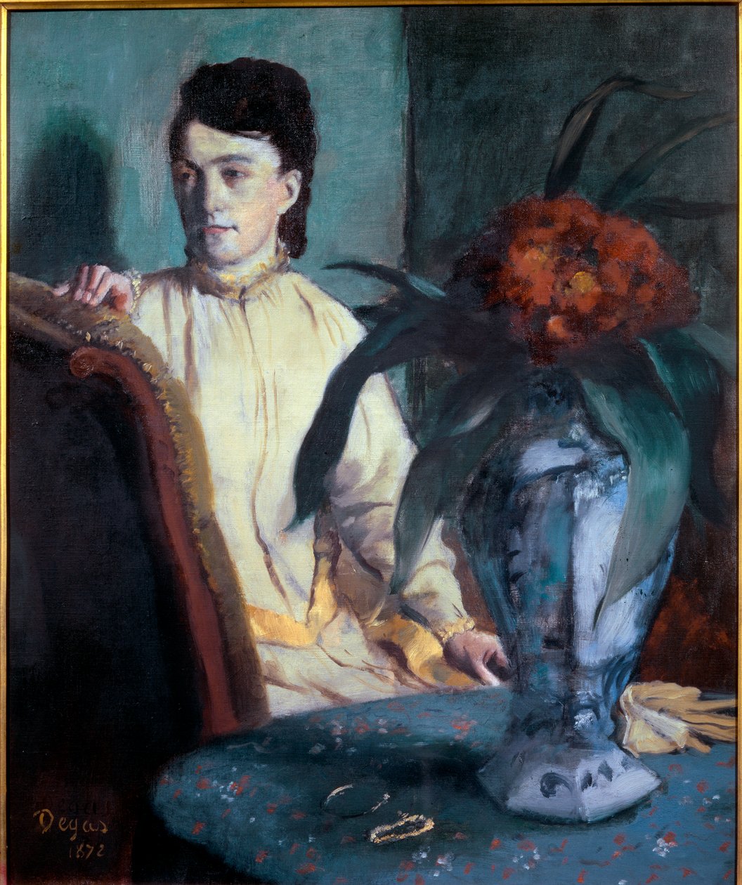 Frau mit einer chinesischen Vase von Edgar Degas