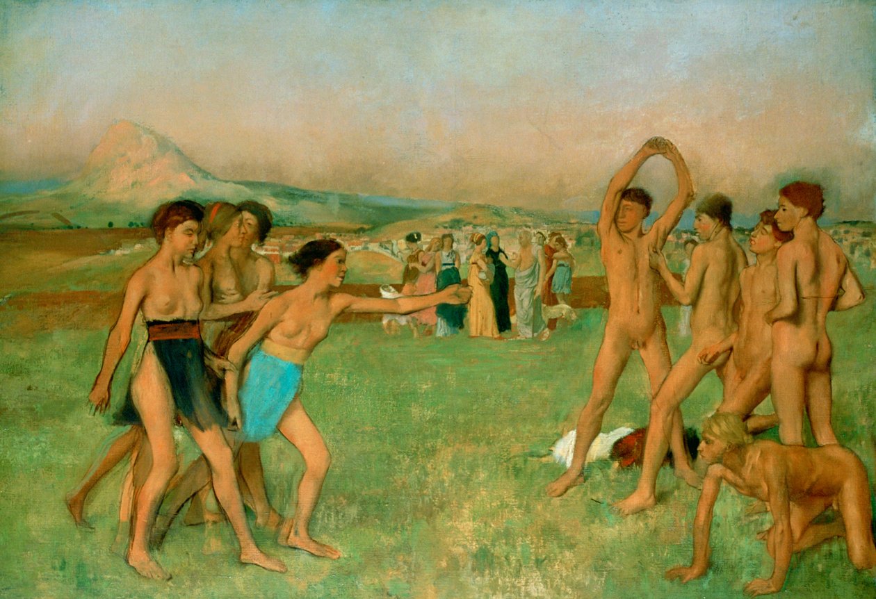 Junge Spartaner beim Üben, um 1860 von Edgar Degas