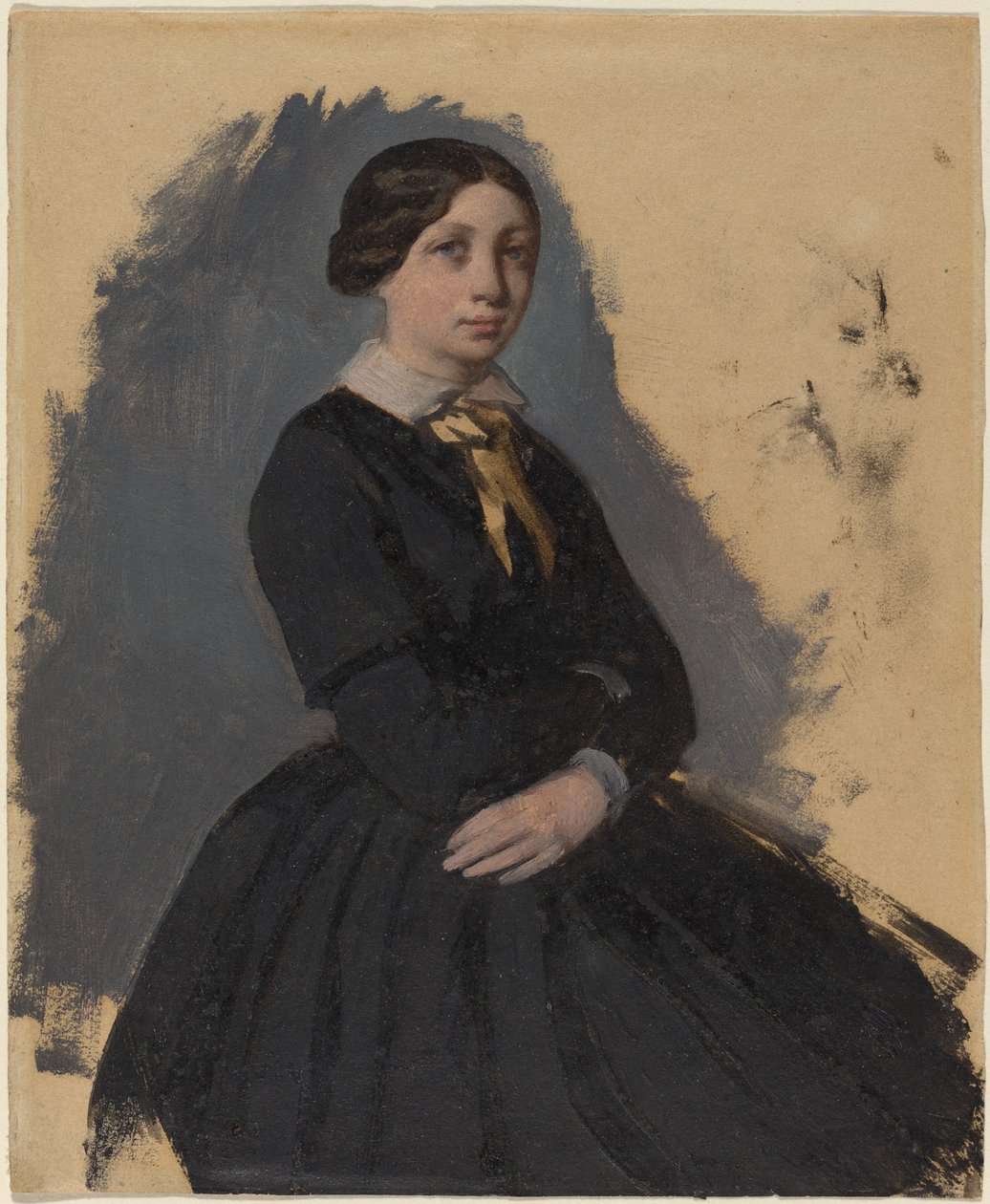 Junge Frau in Schwarz von Edgar Degas