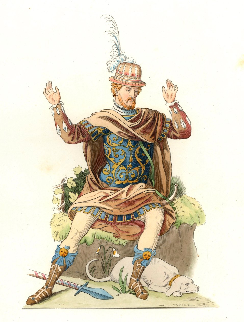 Französischer Herr im antiken Kostüm von Edmond Lechevallier Chevignard