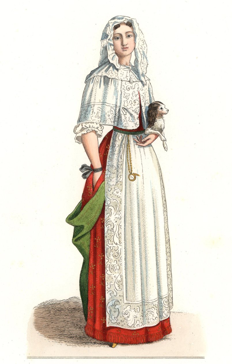 Französische Frau im Morgenkleid von Edmond Lechevallier Chevignard