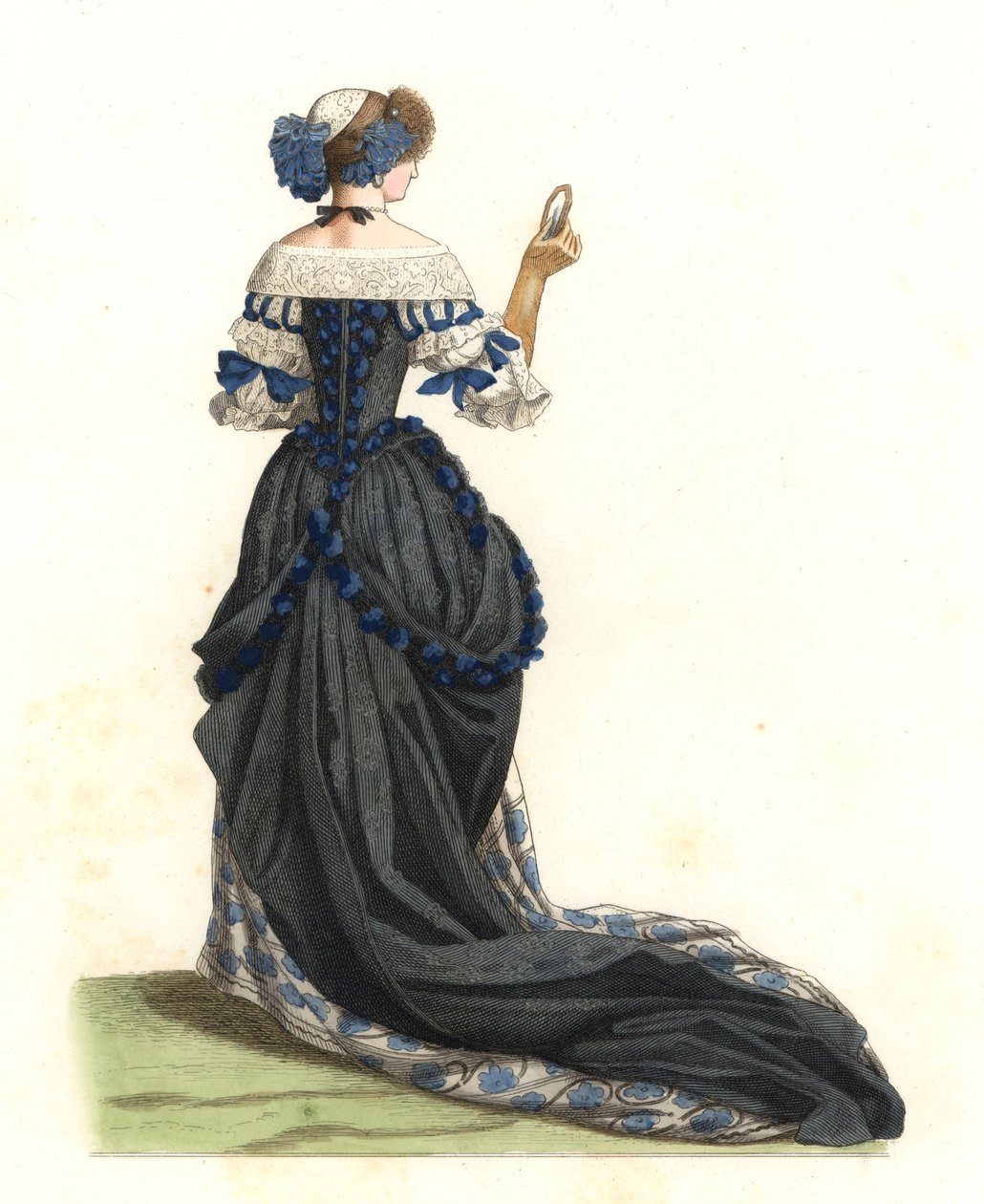 Französische Frau im Stadtkleid, französischer Adel von Edmond Lechevallier Chevignard