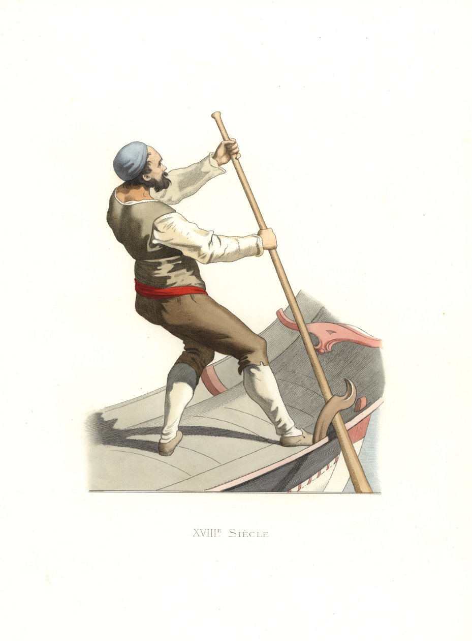 Venezianischer Gondoliere von Edmond Lechevallier Chevignard