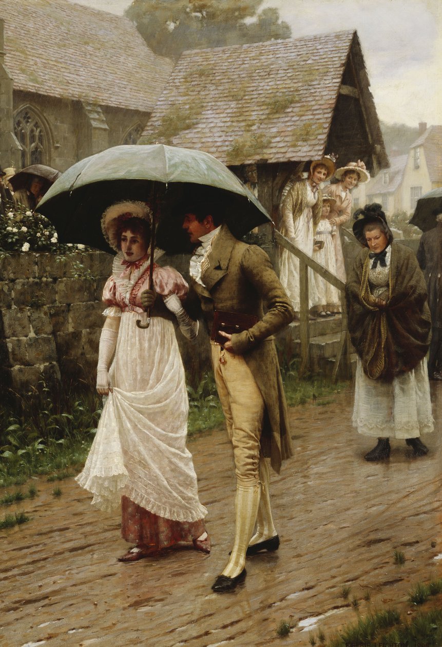 Ein nasser Sonntagmorgen von Edmund Blair Leighton