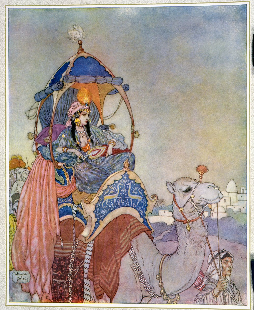 Eine Prinzessin reitet auf einem Kamel von Edmund Dulac