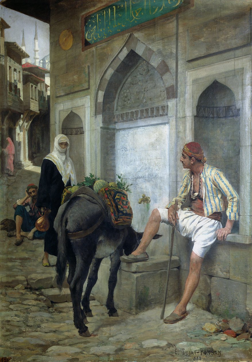Eine Straße in Istanbul, 1883 von Edouard Debat Ponsan