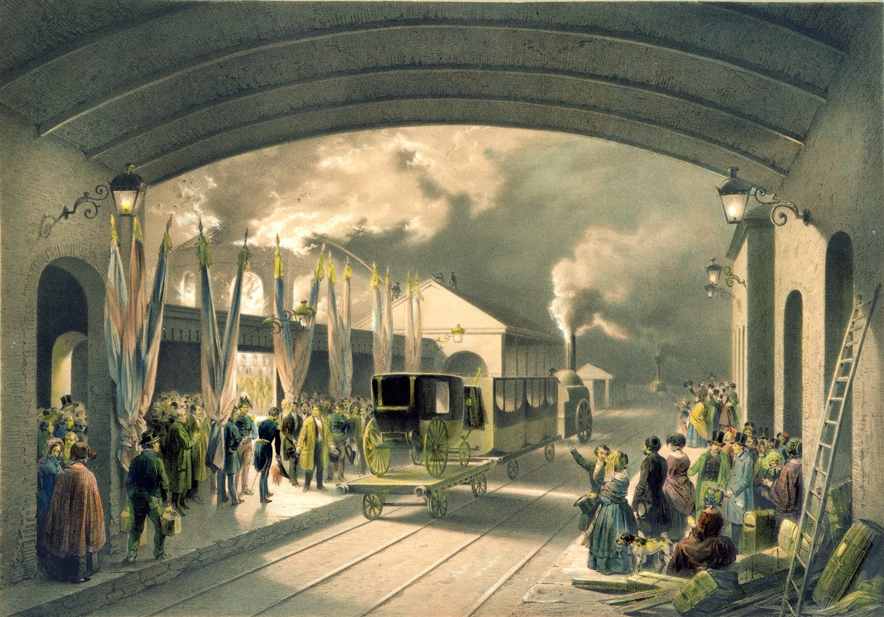 Der König am Bahnhof New Cross von Edouard Pingret