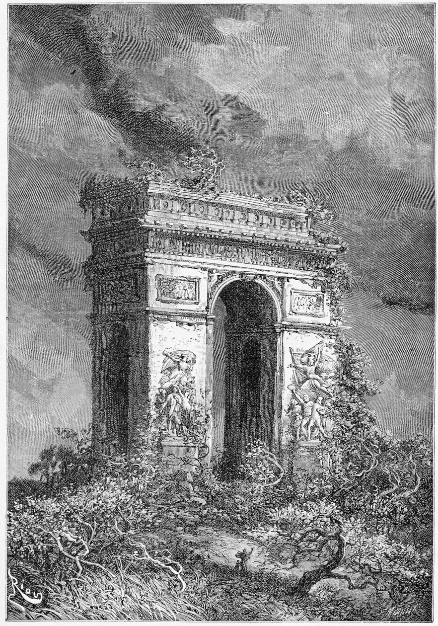 Der Arc de Triomphe als Ruine, 19. Jahrhundert von Edouard Riou