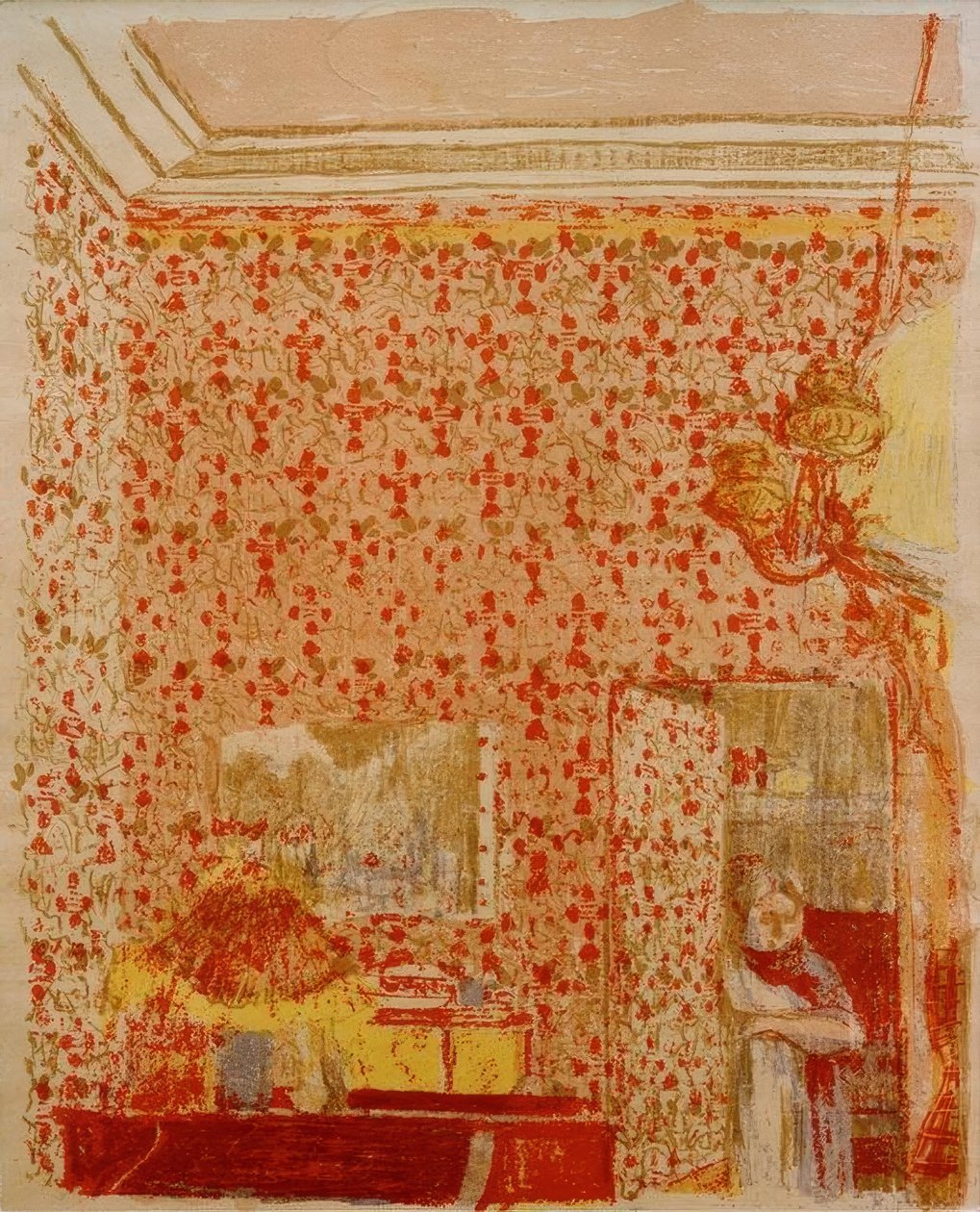 Interieur mit rosa Vorhängen I von Edouard Vuillard