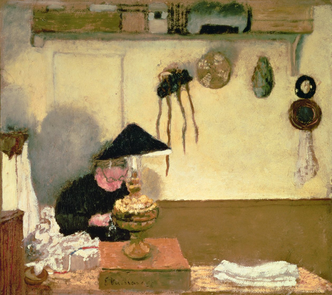 Madame Vuillard beim Nähen von Edouard Vuillard