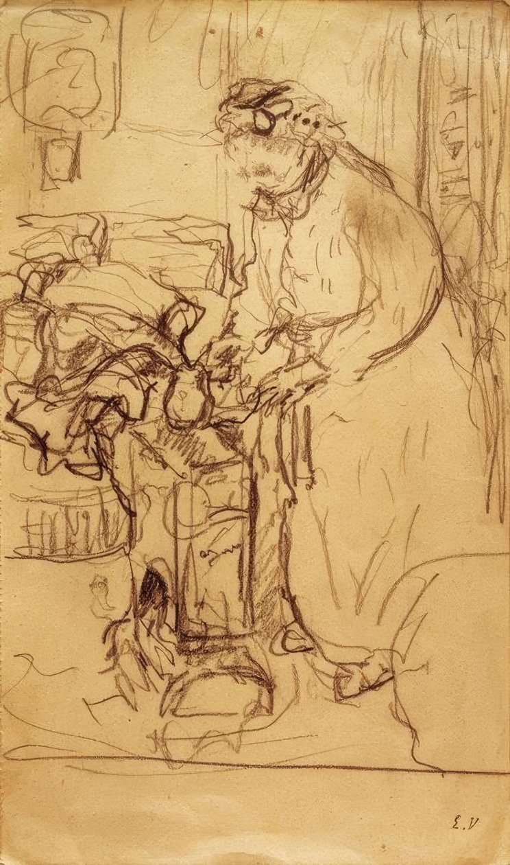 Madame Vuillard vor einem Petroleumofen von Edouard Vuillard