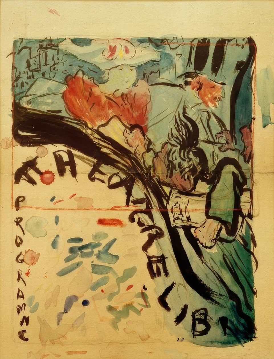 Entwurf des Programms für das Théâtre Libre von Edouard Vuillard