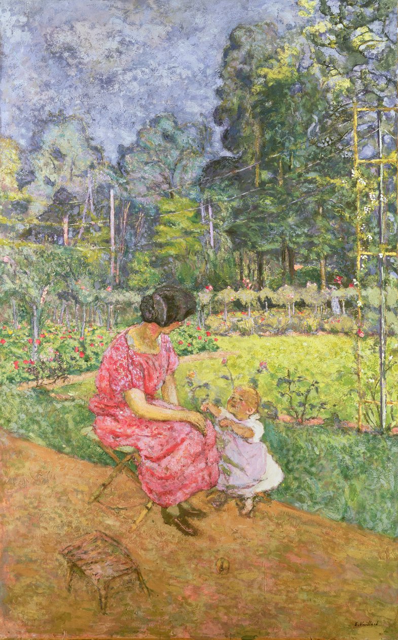 Frau und Kind im Garten von Edouard Vuillard