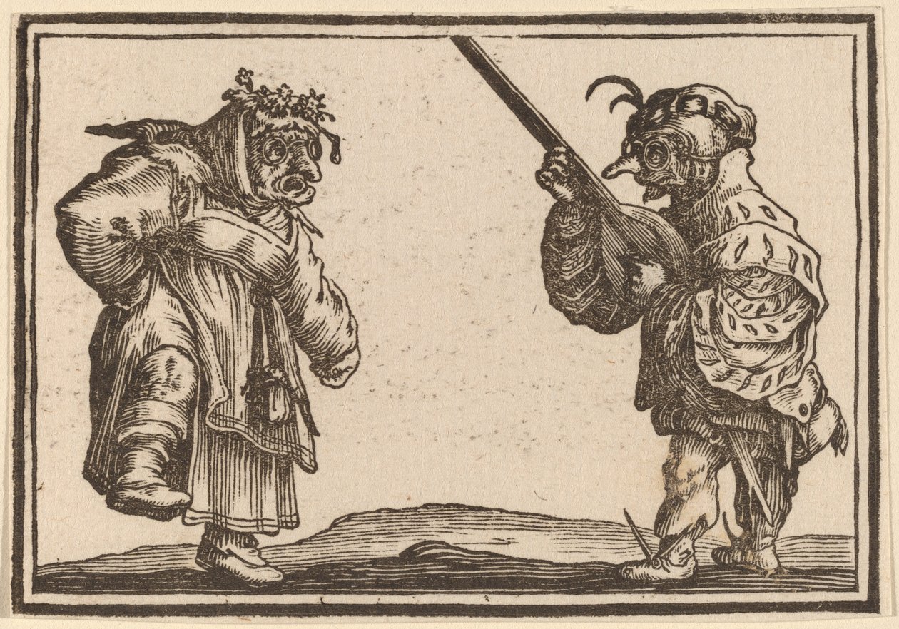 Tänzer mit Laute von Edouard Eckman after Jacques Callot