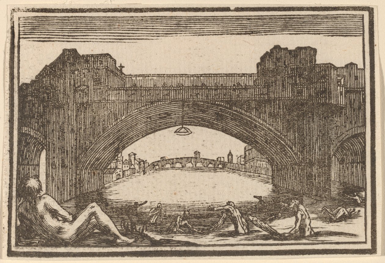 Ponte Vecchio, Florenz von Edouard Eckman after Jacques Callot