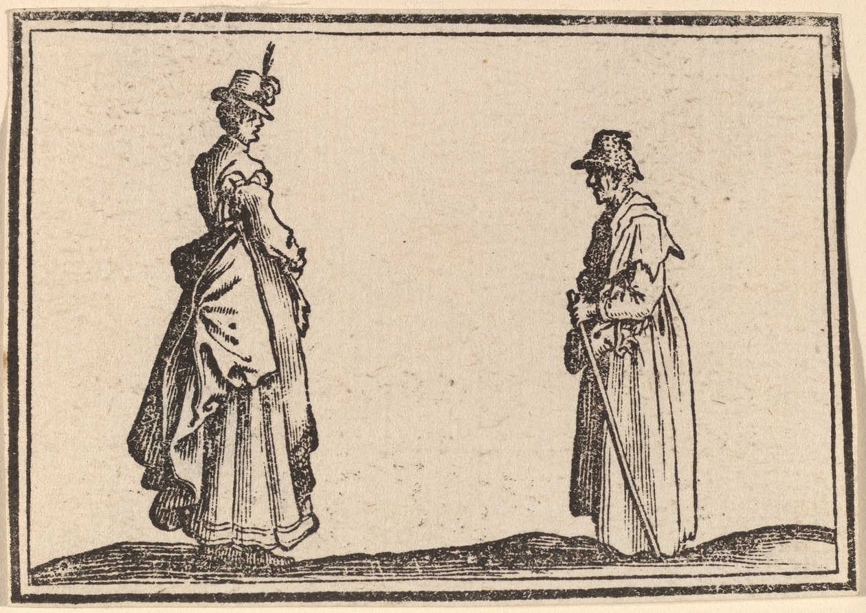 Zwei Frauen im Profil von Edouard Eckman after Jacques Callot