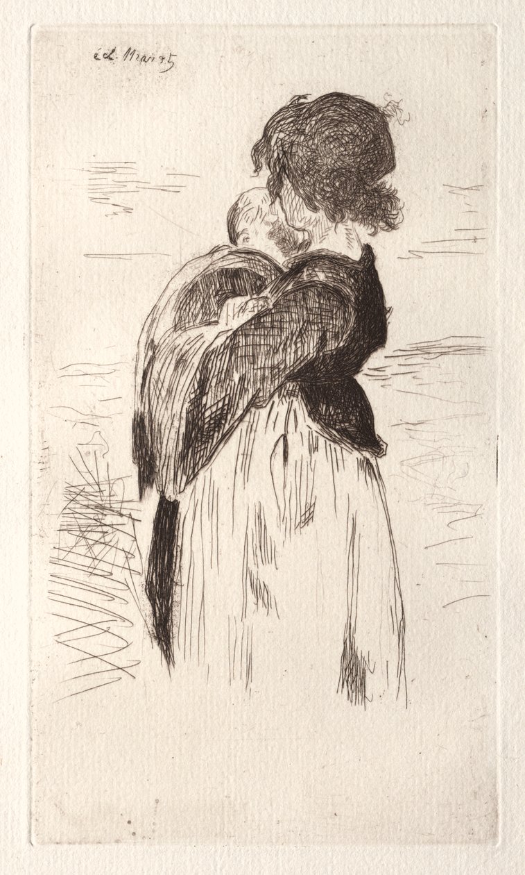 Das kleine Mädchen hält ein Baby von Édouard Manet