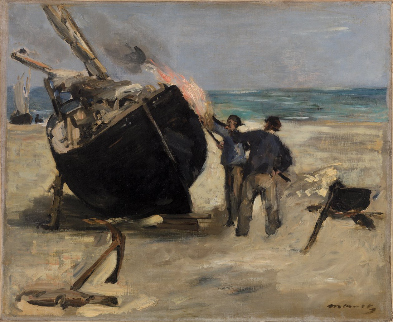 Das Teeren des Bootes von Édouard Manet