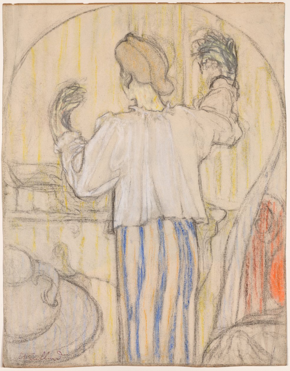 Vor dem Spiegel von Edouard Vuillard