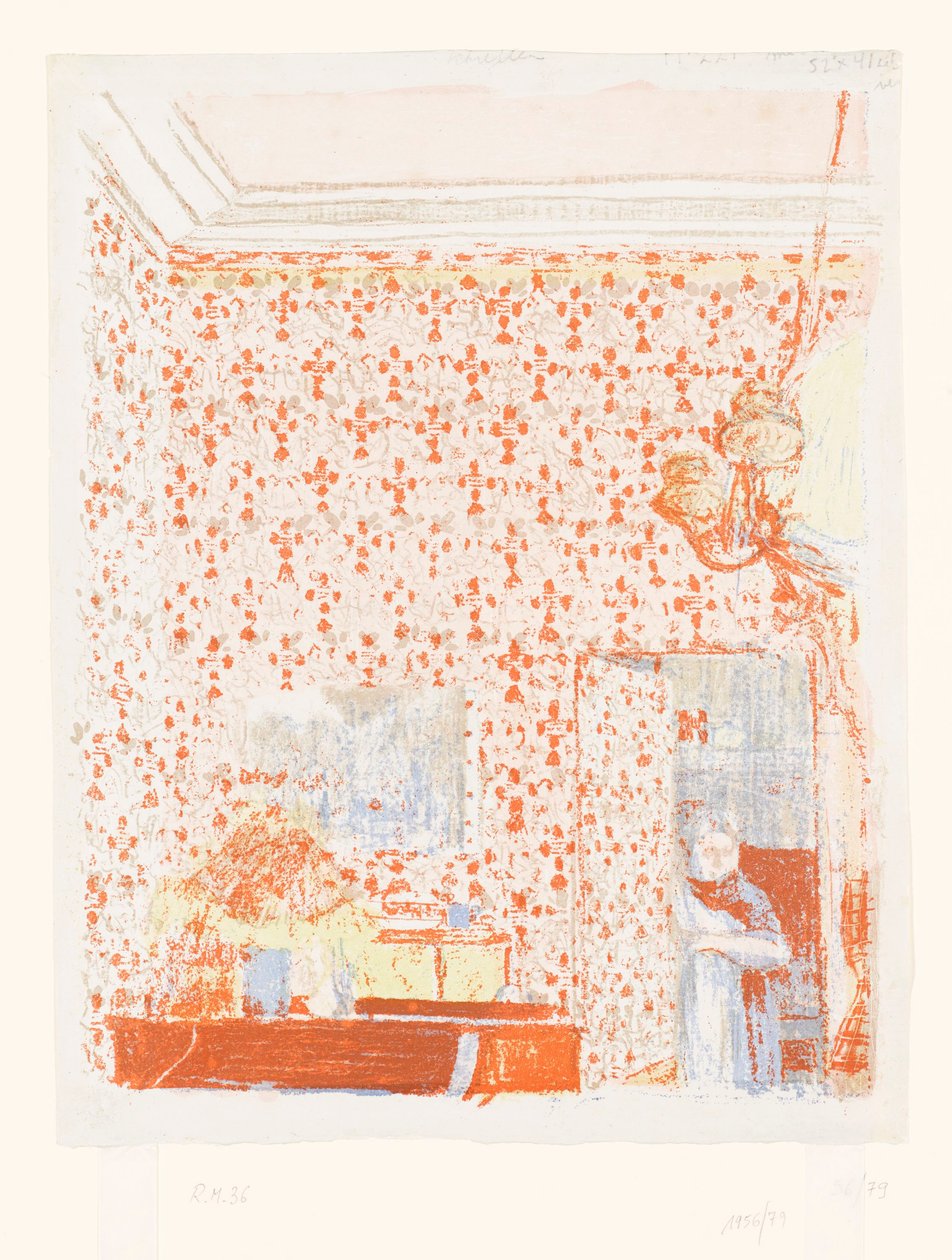 Innenraum mit rosa Tapete I von Edouard Vuillard