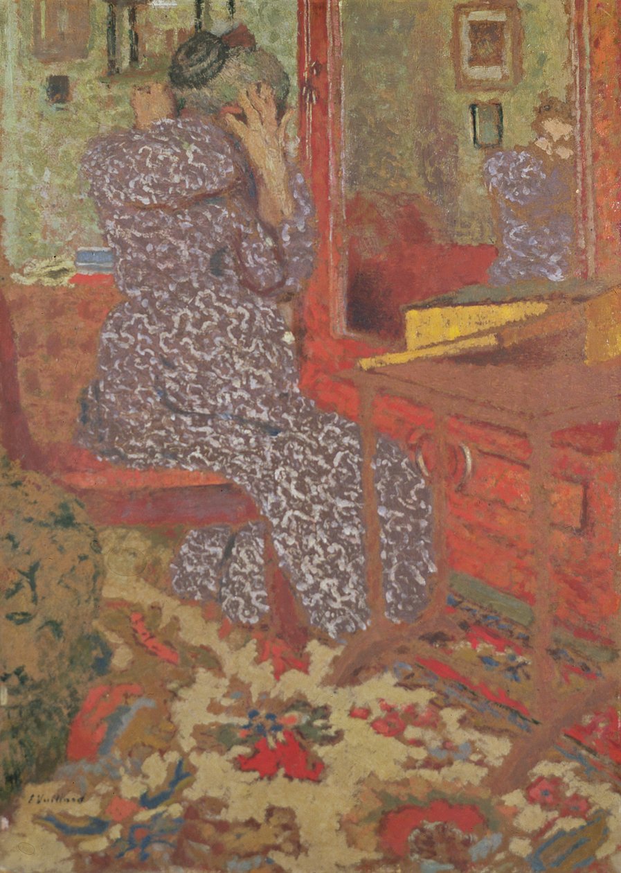 Madame Vuillard richtet ihr Haar, 1900 von Edouard Vuillard