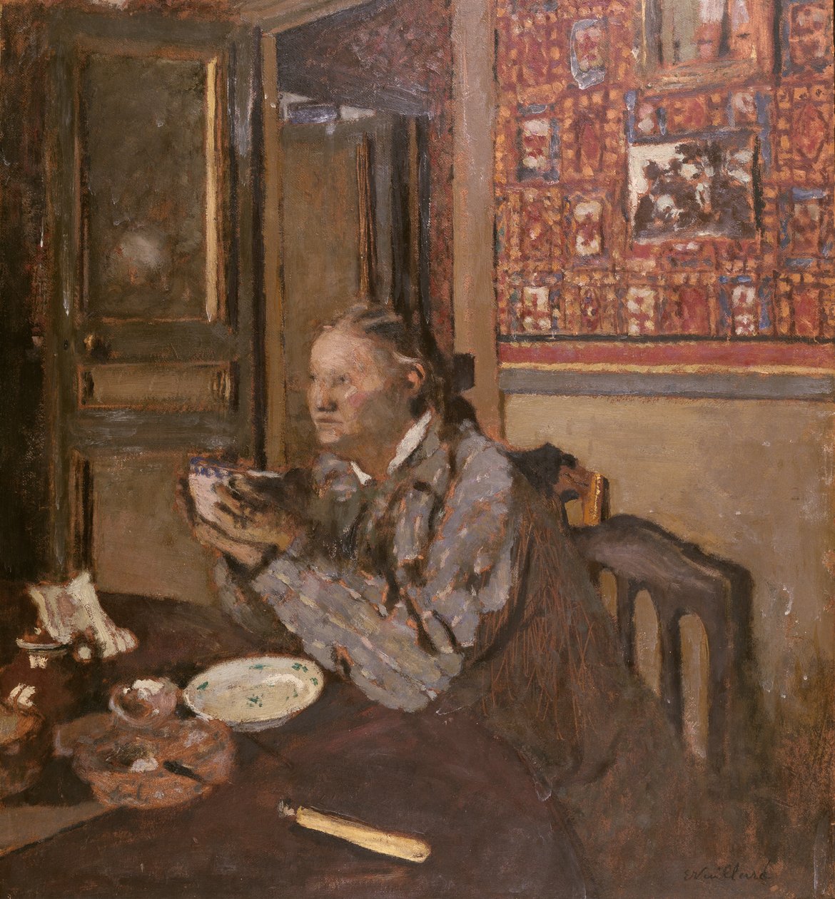 Madame Vuillard mit einer Schüssel, 1898 von Edouard Vuillard