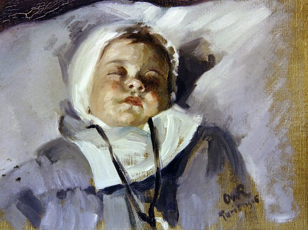 Schlafendes Kind von Henry Charles Fehr