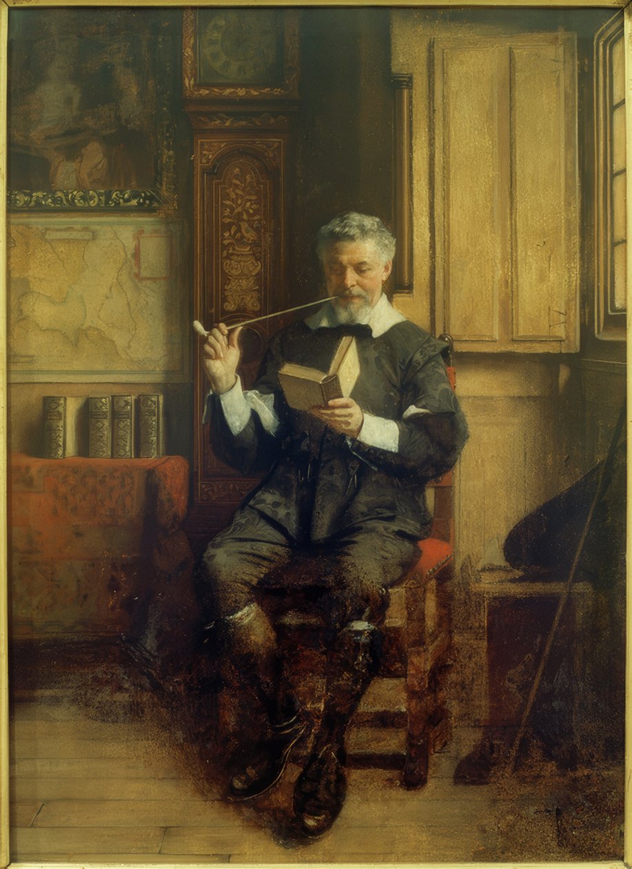 Lesender Raucher von Eduard Charlemont