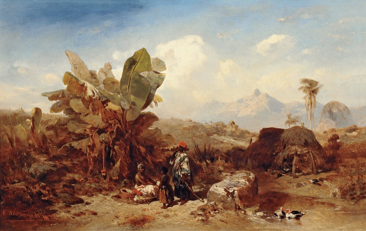 Landschaft mit Schwarzen von Eduard Hildebrandt