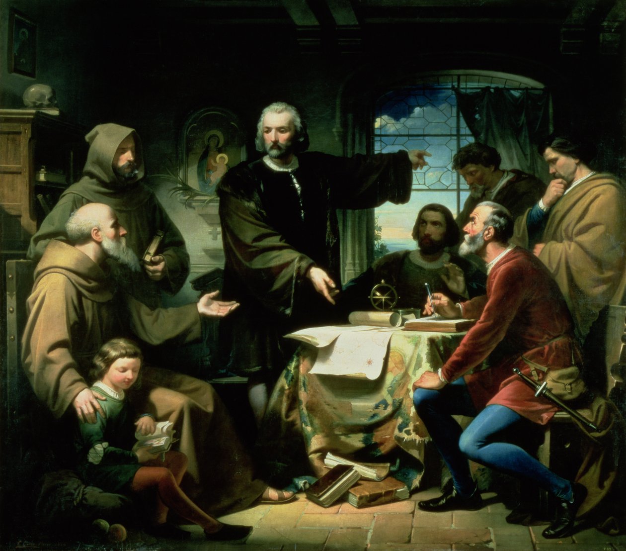 Christoph Kolumbus (1451-1506) im Kloster von La Rabida, 1856 von Eduardo Cano de la Peña