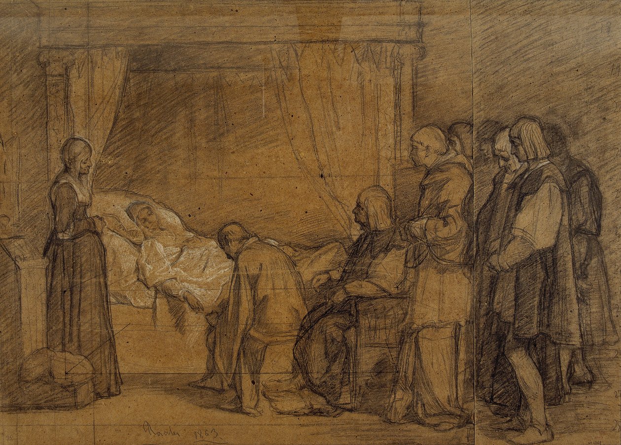 Studie für das Testament von Isabella der Katholischen von Eduardo Rosales