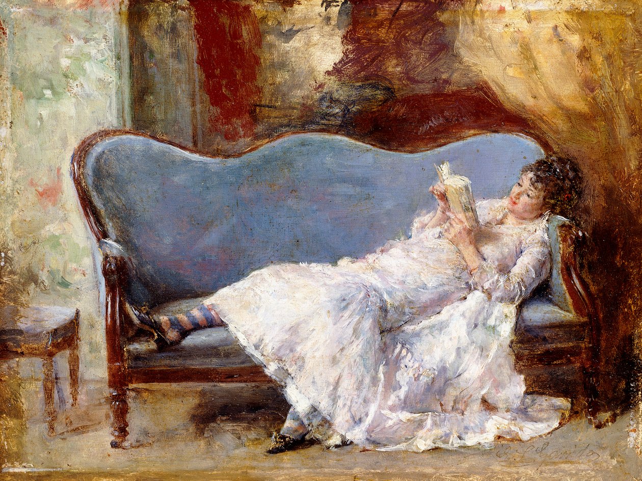 Eine Dame beim Lesen von Eduardo Leon Garrido