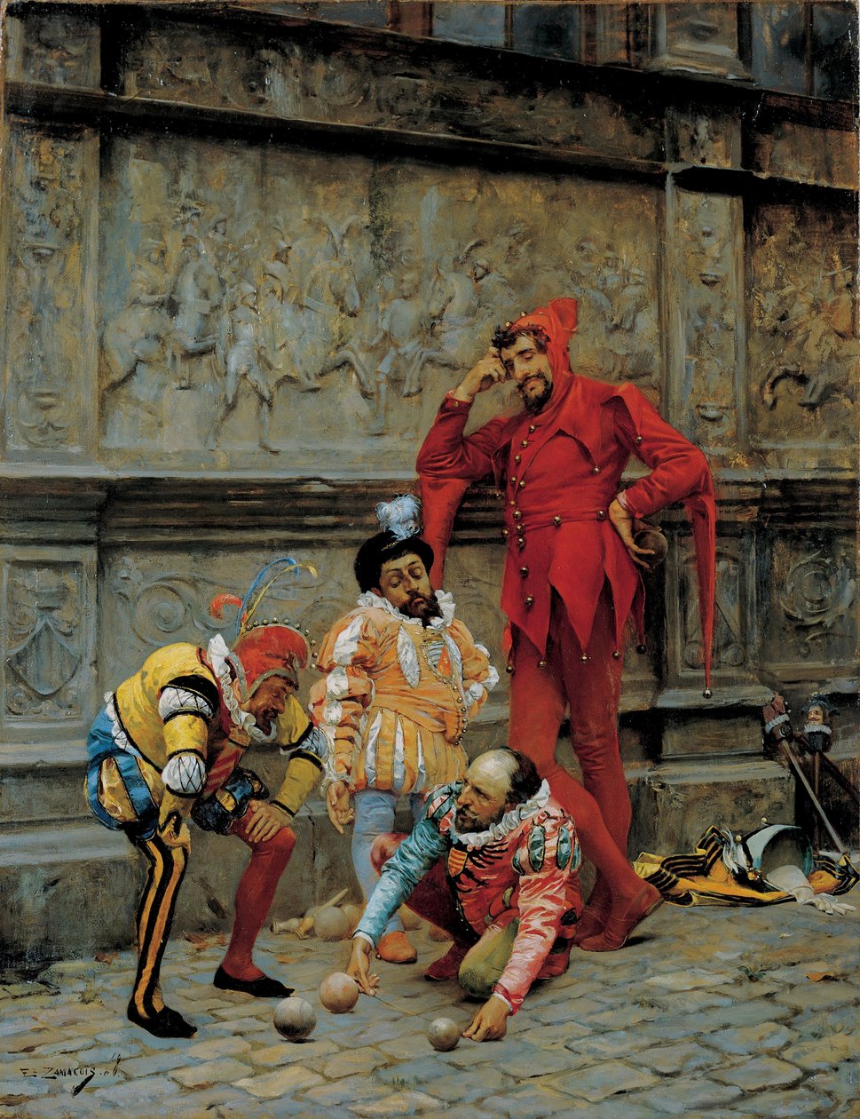Narren spielen Cochonnet, 1868 von Eduardo Zamacois y Zabala