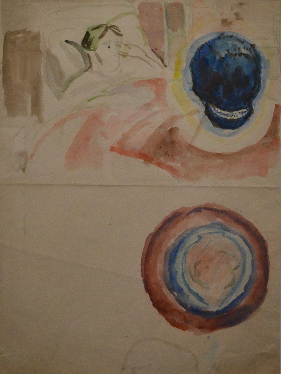 Künstler mit Schädel von Edvard Munch