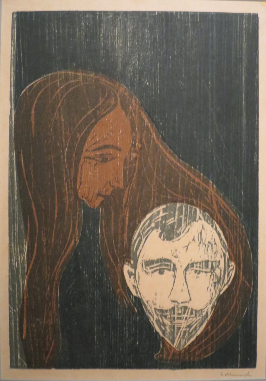 Männerkopf im Frauenhaar von Edvard Munch