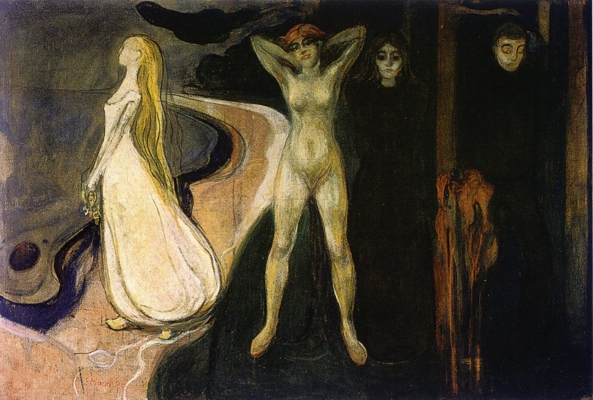 Die Frau in drei Stadien von Edvard Munch