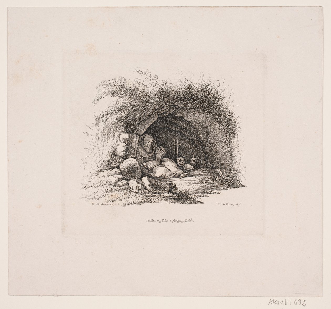 Ein Einsiedler in seiner Höhle von Edvard Fortling