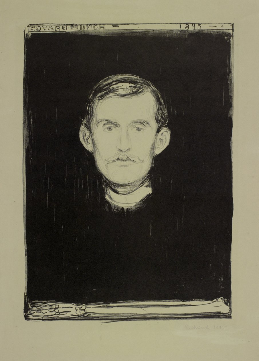 Selbstporträt, 1895 von Edvard Munch