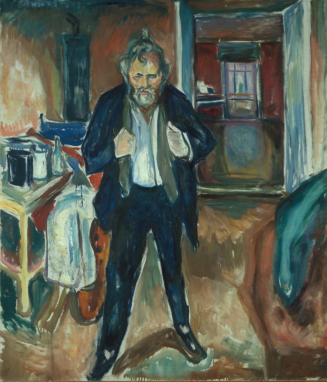 Schlaflose Nacht. Selbstporträt in innerer Unruhe von Edvard Munch