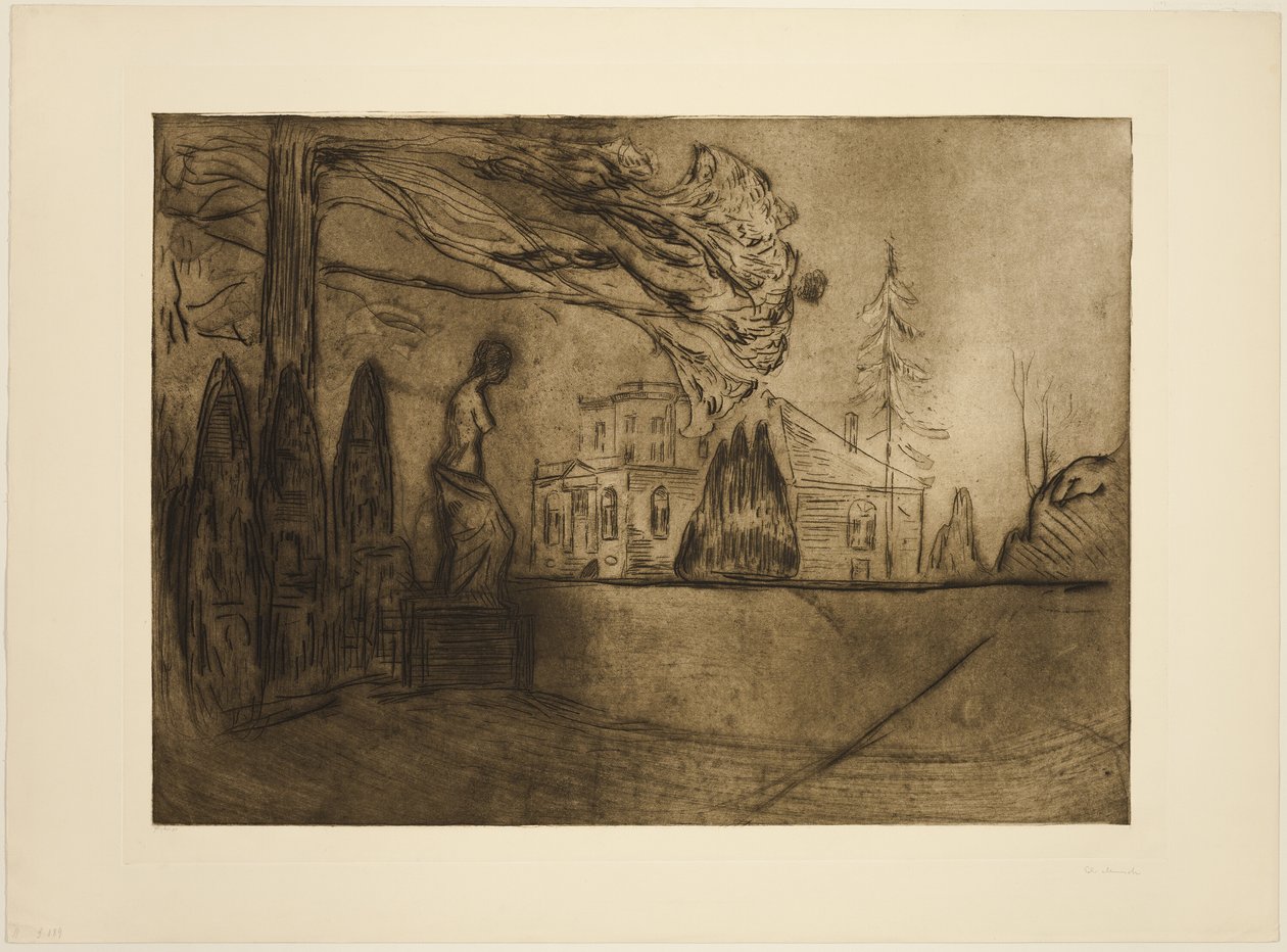 Der Garten bei Nacht von Edvard Munch